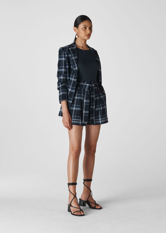 Check Belted Short