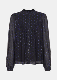 Petite Mia Metallic Dobby Top