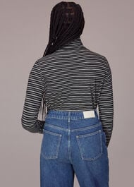 Contrasting Stripe Roll Neck