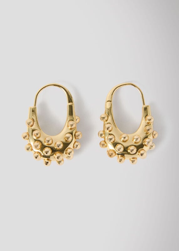Gold Seed Bead Oval Earring