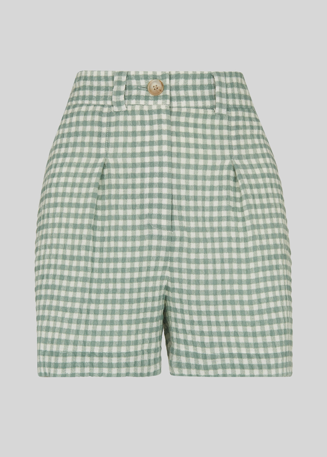 Gingham Turn Up Short Green/Multi