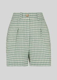 Gingham Turn Up Short Green/Multi