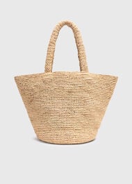 Straw Tote Bag With Charm
