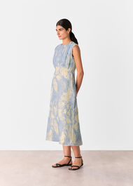 Devore Swirl Velvet Midi Dress