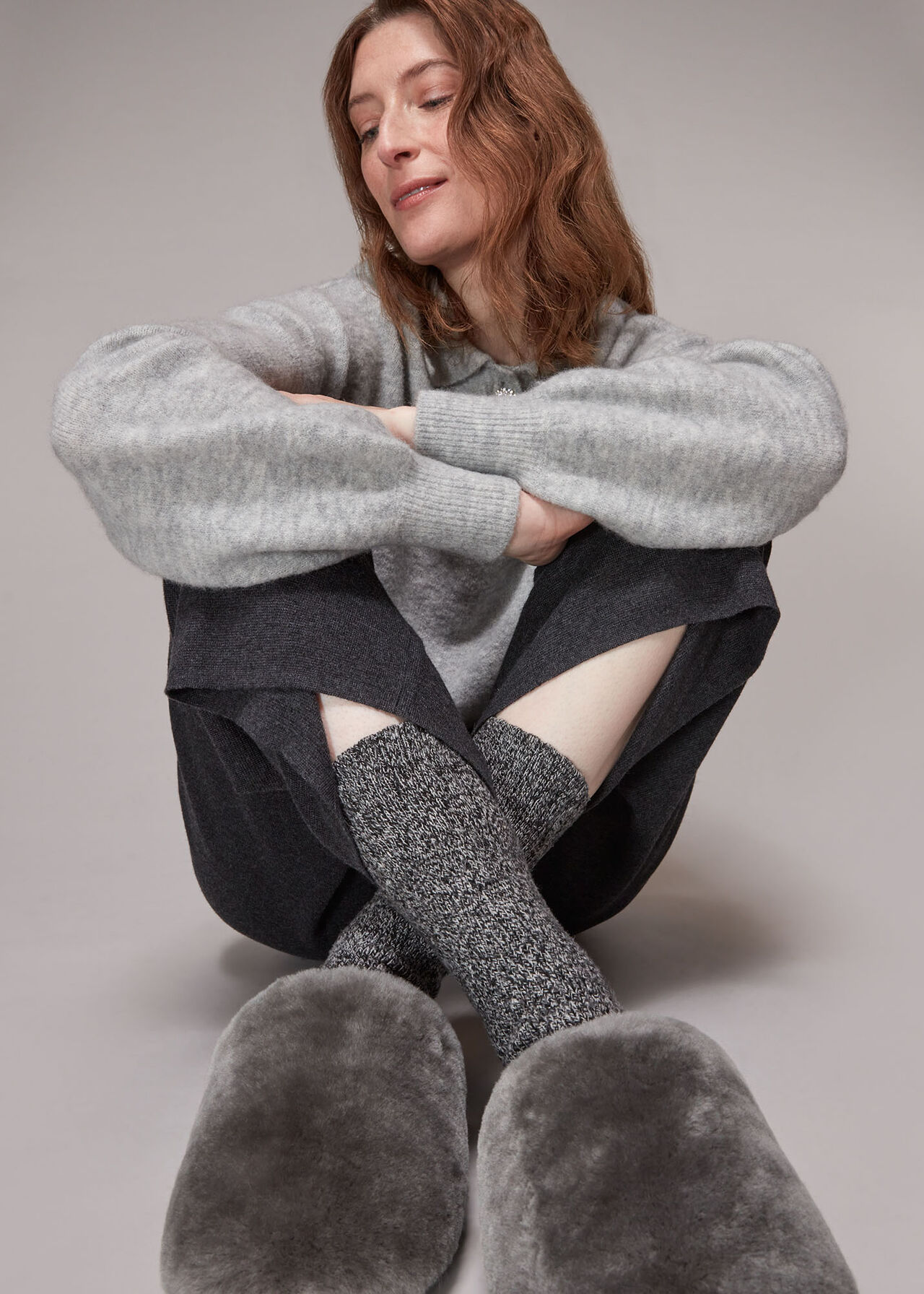 Grey Cora Slipper | WHISTLES