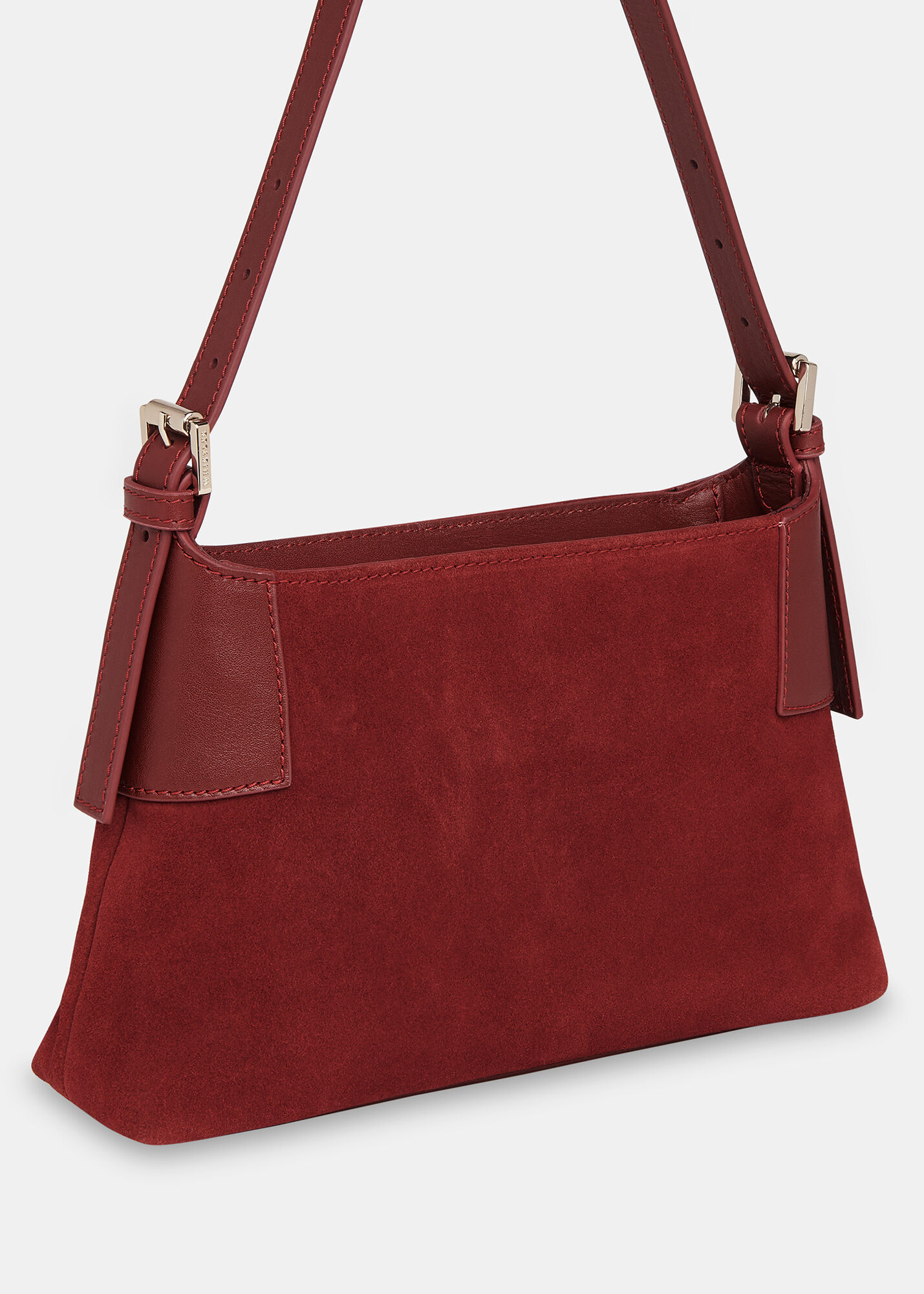 Dark Red Paloma Small Suede Bag WHISTLES Whistles UK