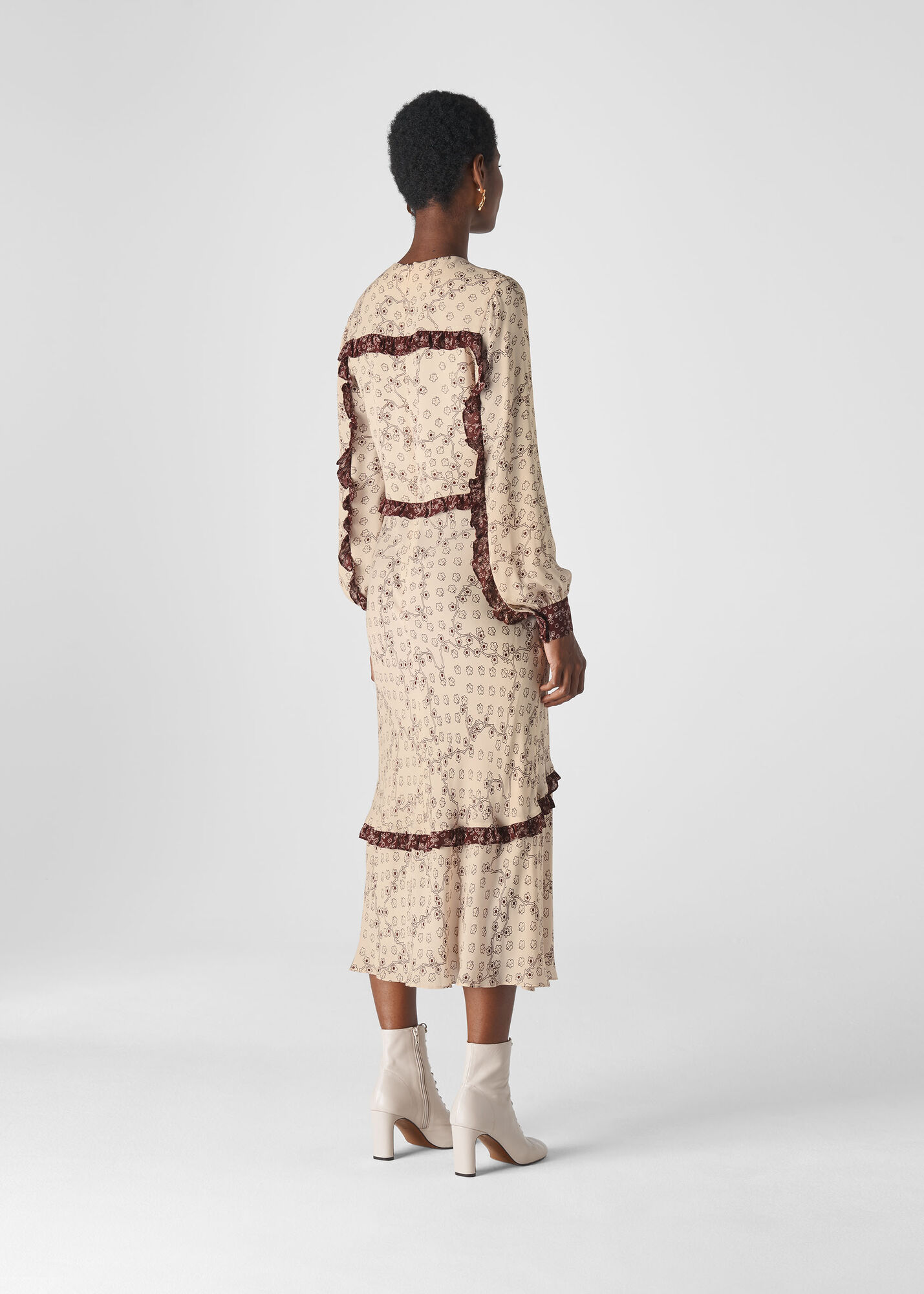 Multicolour Floral Map Print Silk Dress WHISTLES