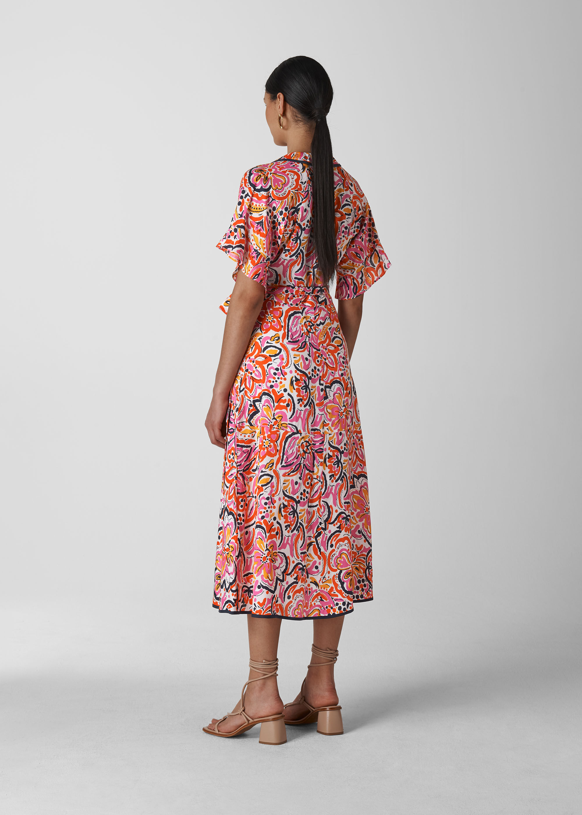 Whistles art floral wrap dress shop