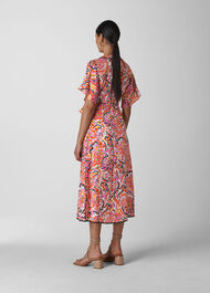 Art Floral Wrap Dress Multicolour