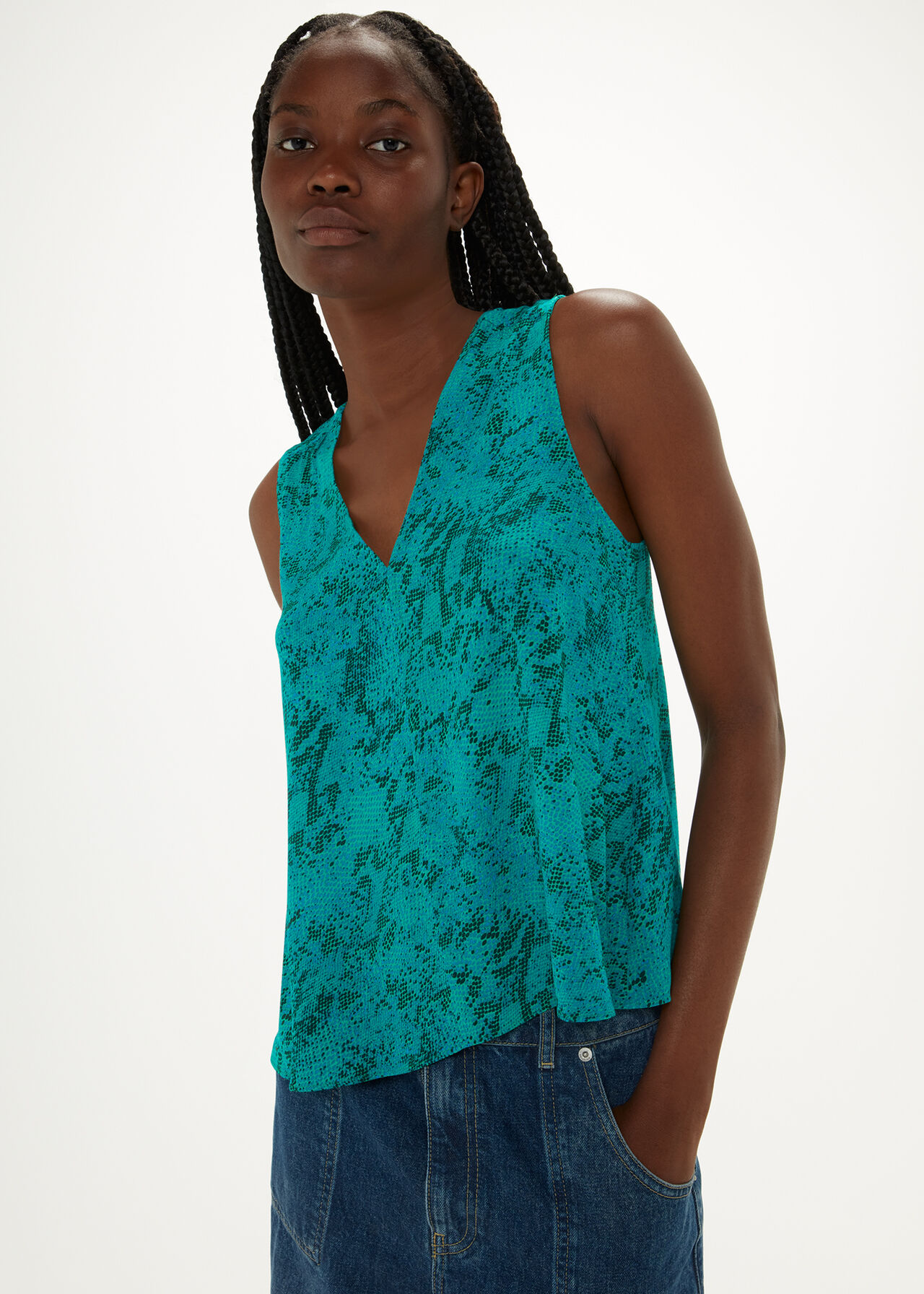 Diagonal Snake Vest Top