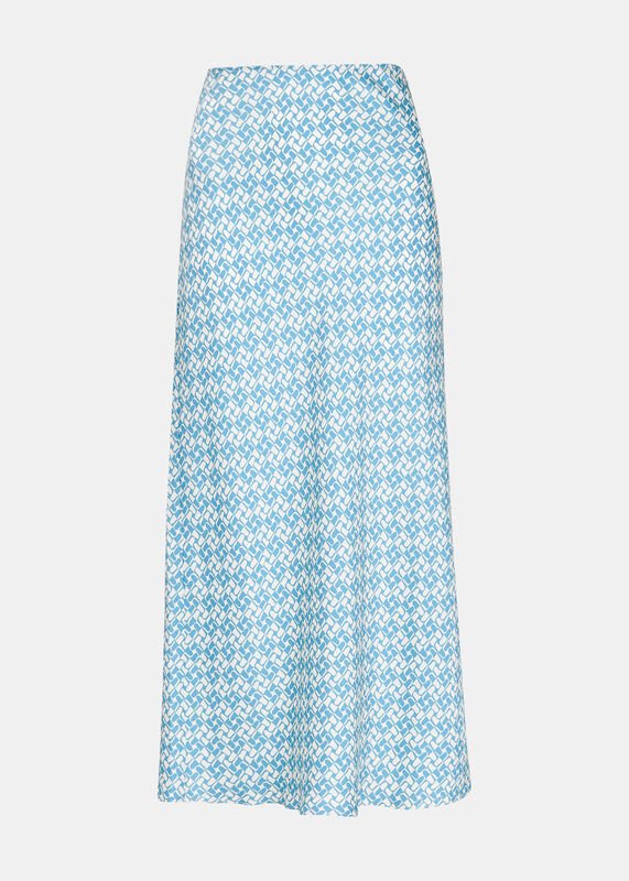 Two Tone Tile Bias Cut Skirt