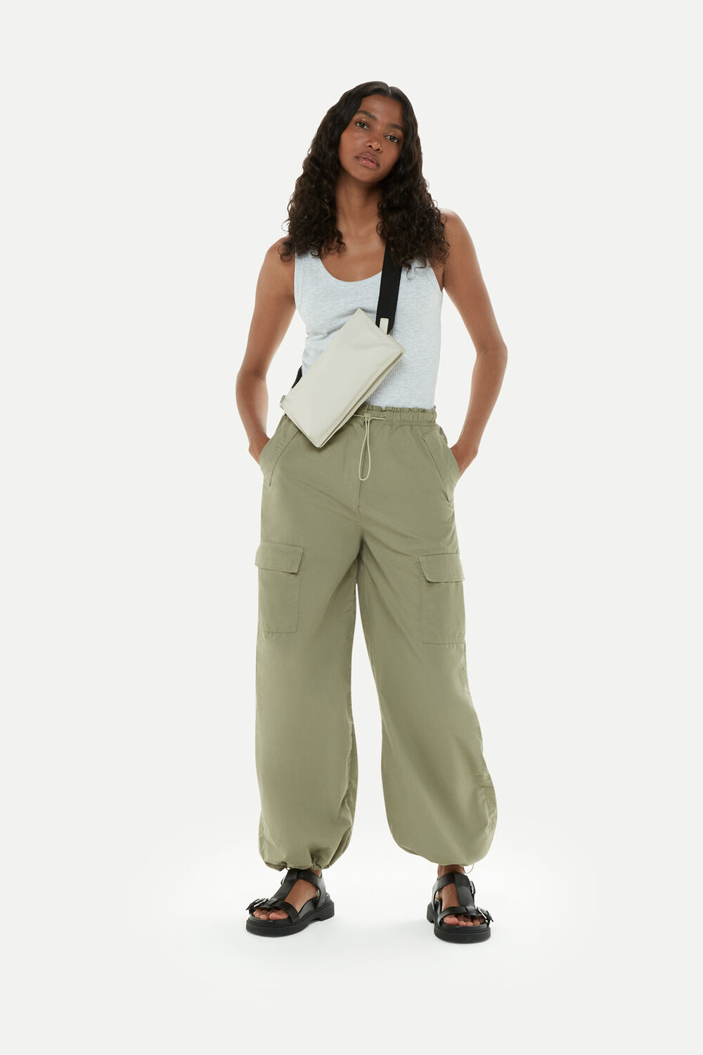 Sage Green Pippa Parachute Trouser