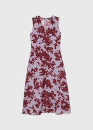 Floral V Neck Textured Dress
