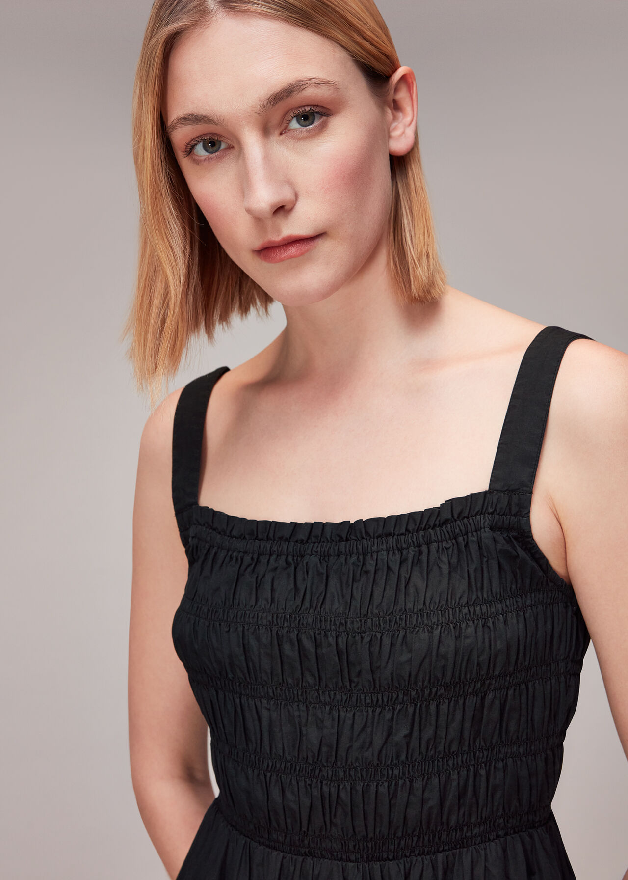 Greta Ruched Poplin Dress