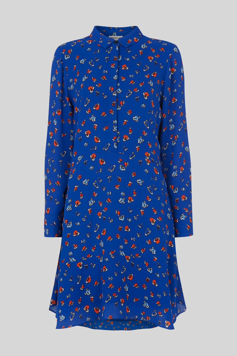 Ditsy Floral Print Shirt Dress Blue/Multi