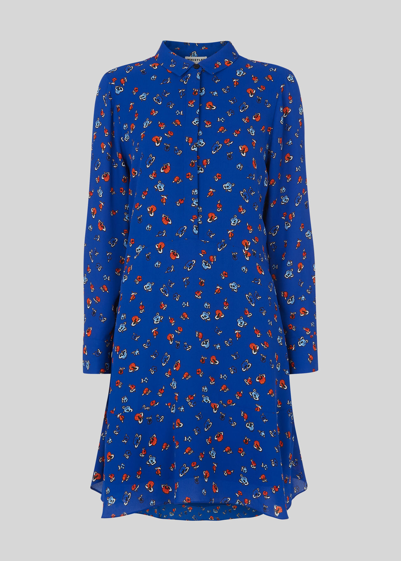 Ditsy Floral Print Shirt Dress Blue/Multi