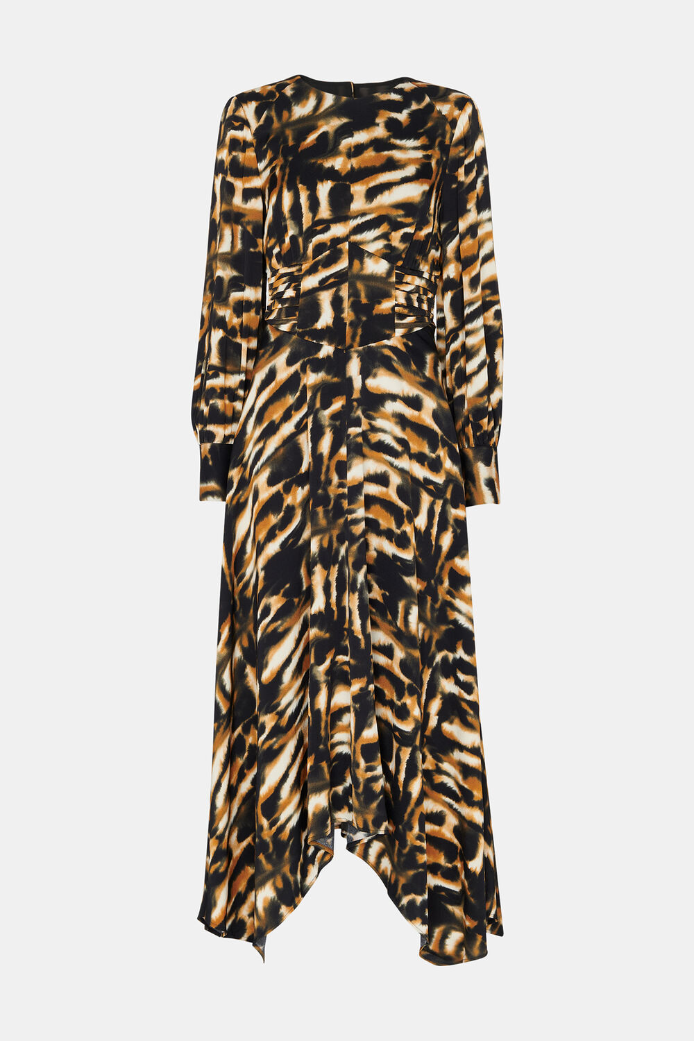Smoke Print Gathered Dress