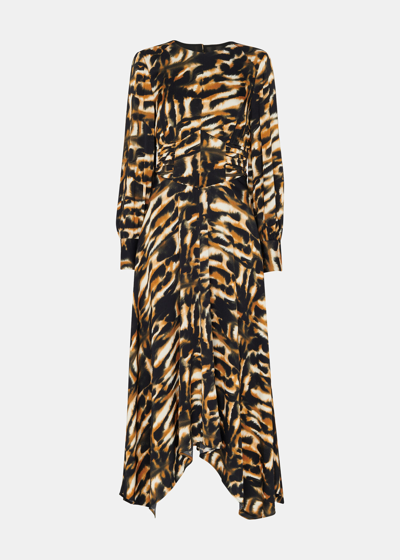 Smoke Print Gathered Dress