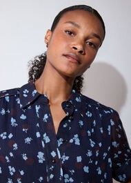 Floral Viscose Pintuck Top