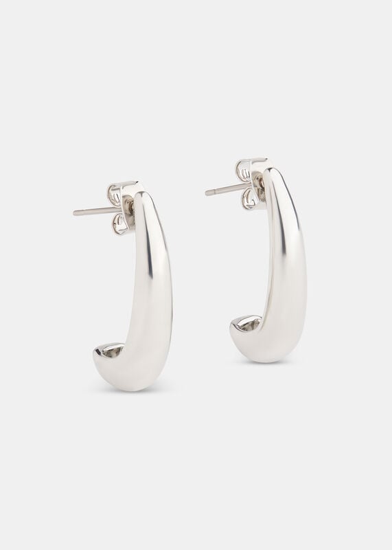 Silver Mini Curved Earring