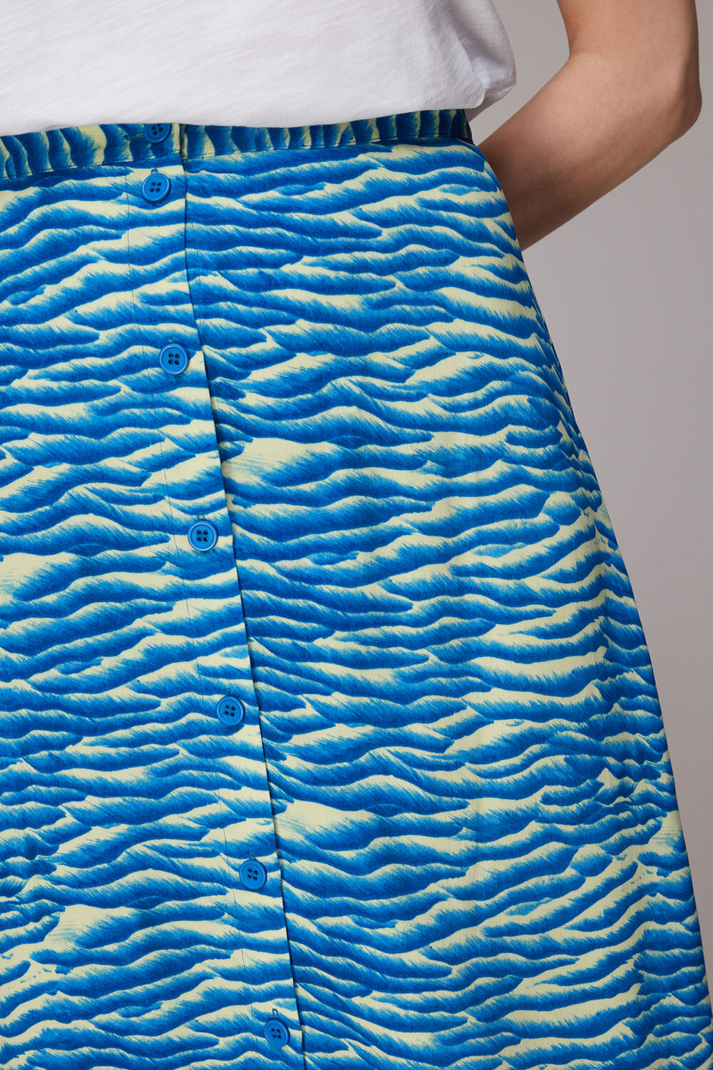 Seafoam Button Front Skirt