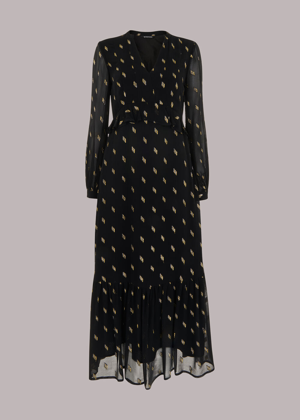 Dobby Metallic Midi Dress