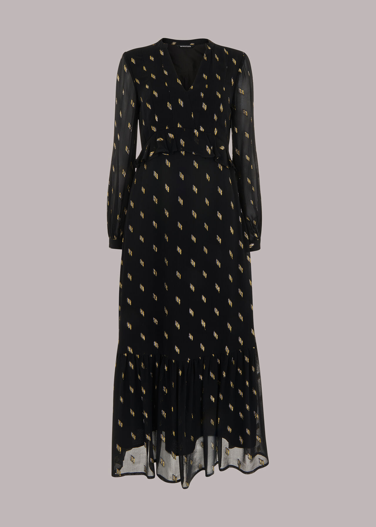 Dobby Metallic Midi Dress