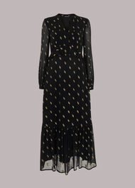 Dobby Metallic Midi Dress