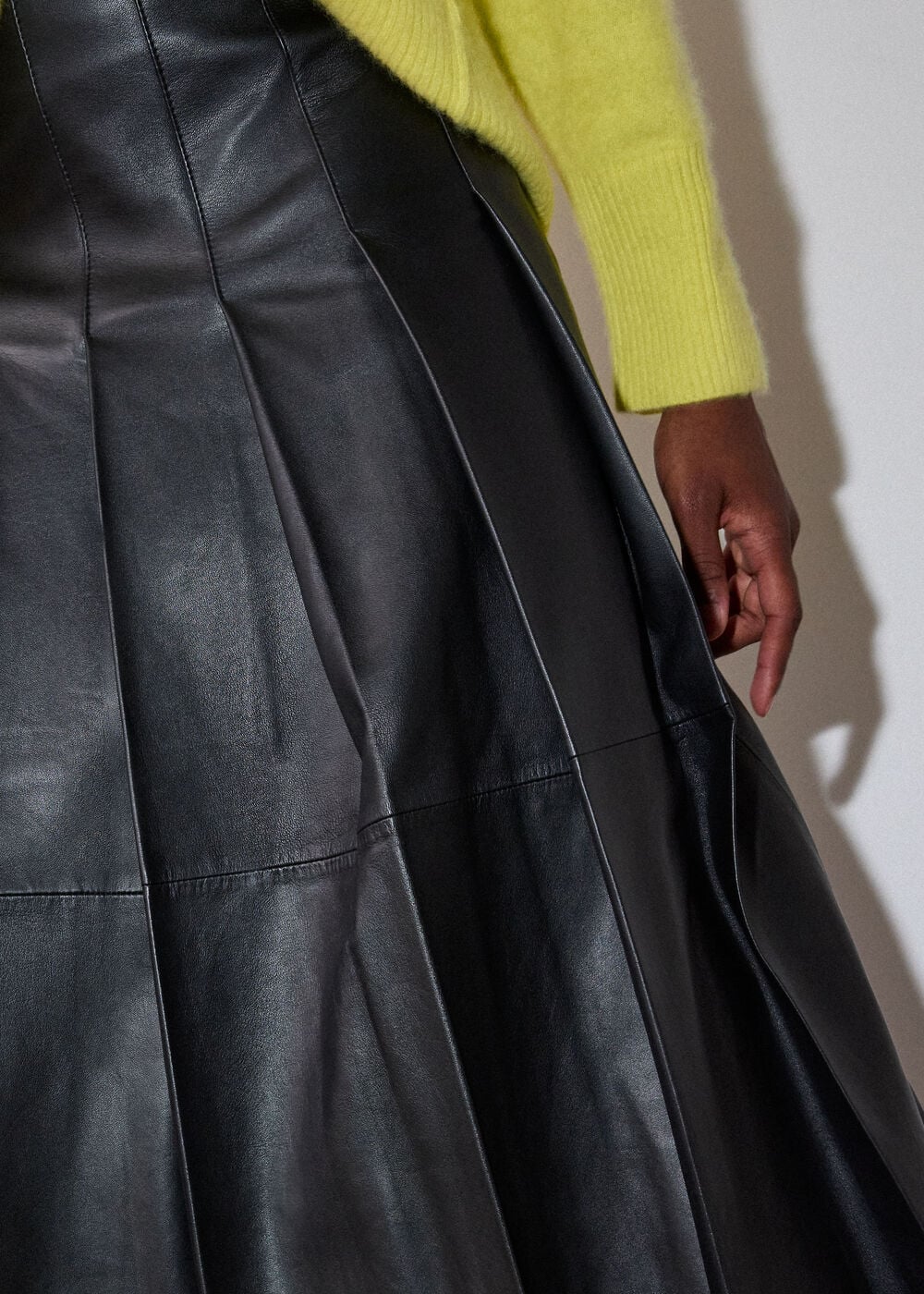 Black Leather Kilt Skirt