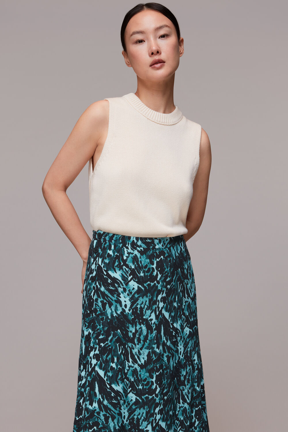 Multicolour Bambi Animal Button Skirt