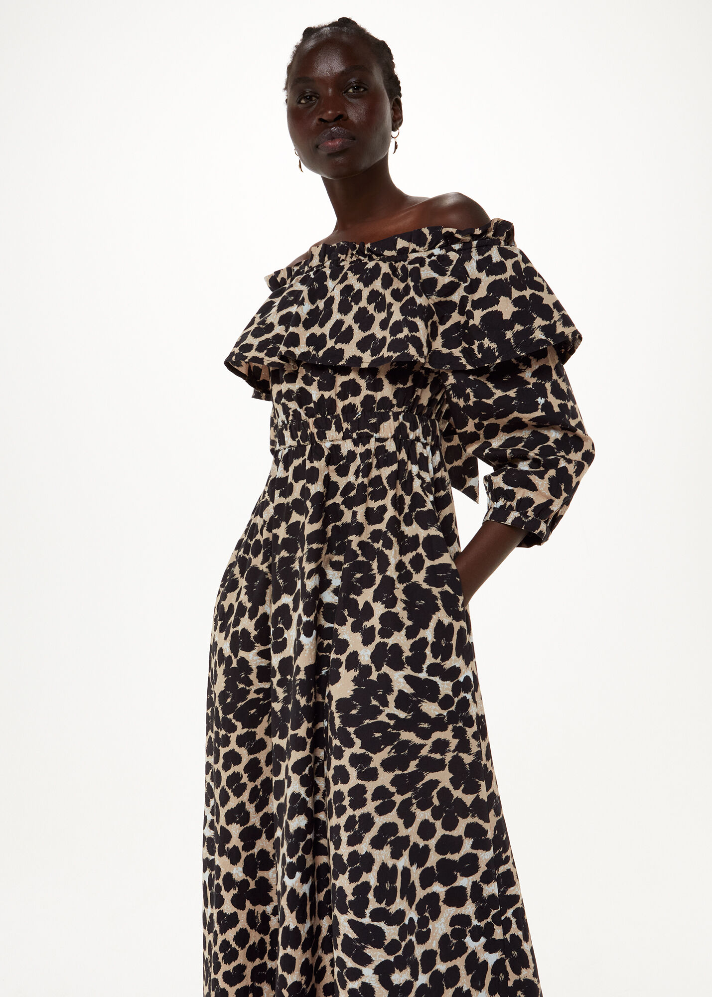 Leopard Spot Bardot Dress Whistles UK