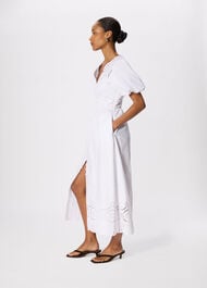 Cotton Broderie V Neck Dress