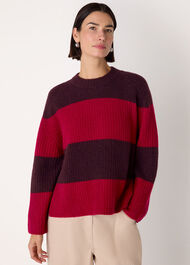 Wool Mix Wide Stripe Knit