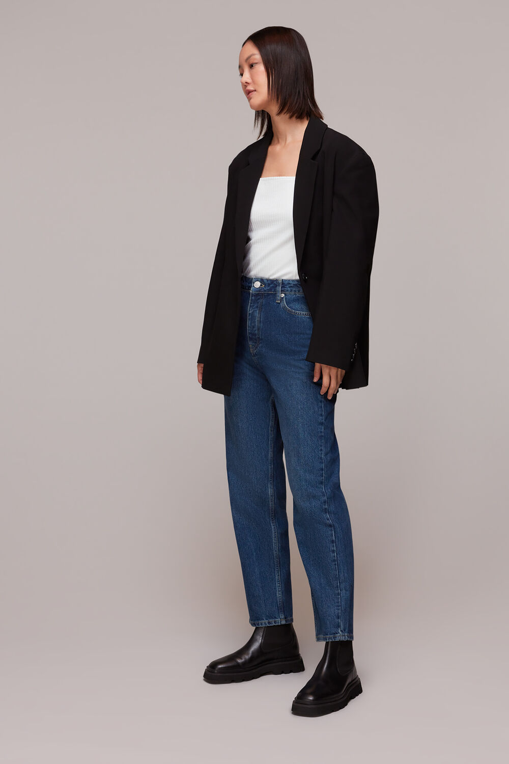 Square Neck Long Sleeve Rib