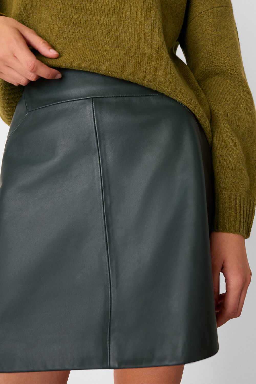 Leather A line Skirt