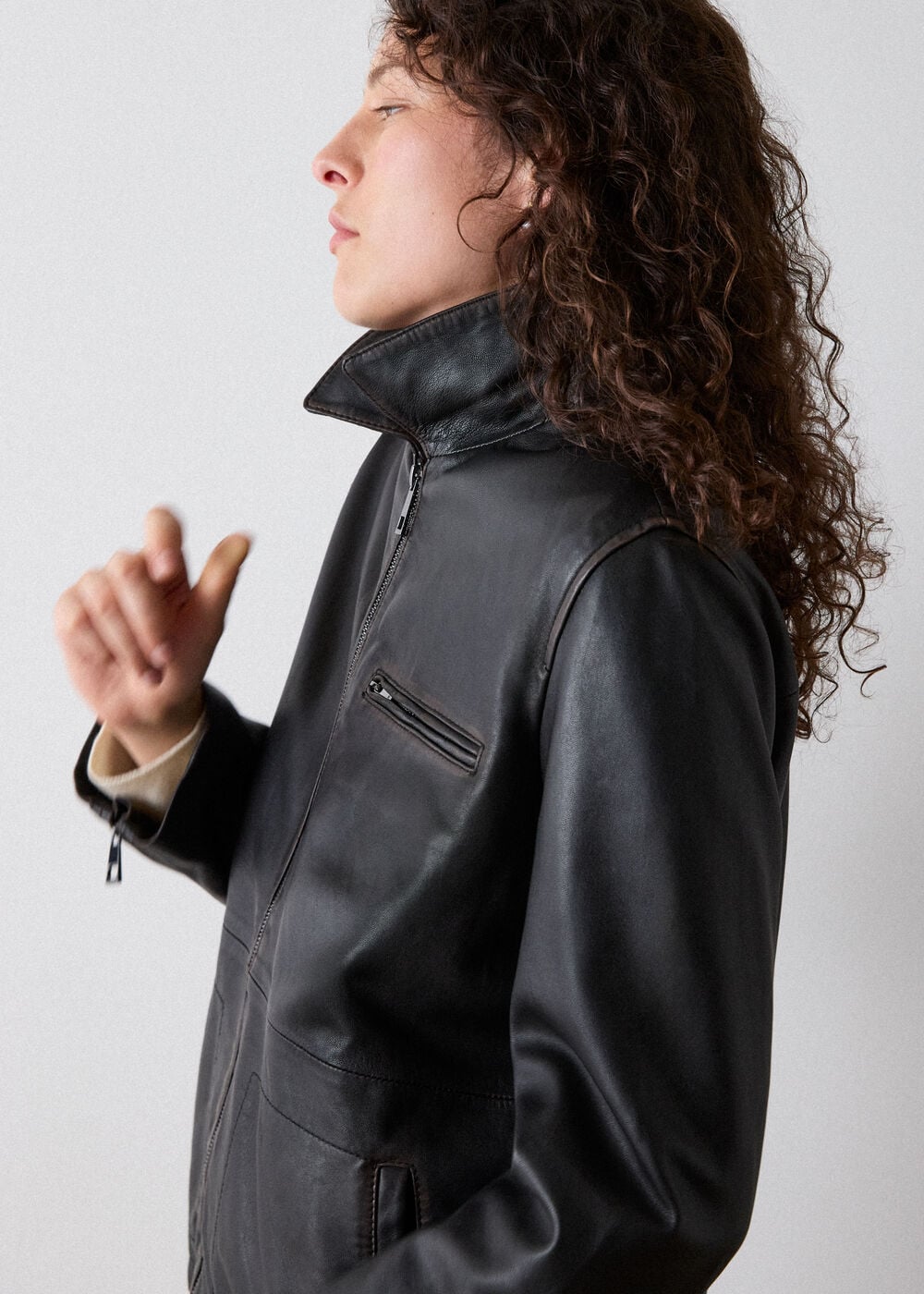 Kate Burnished Leather Jacket