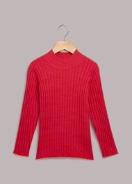 Rib Knit Marl High Neck