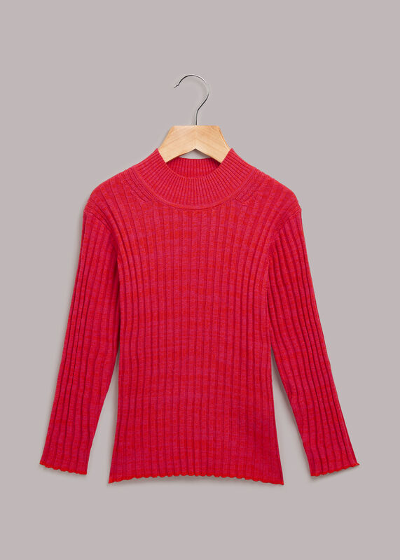 Rib Knit Marl High Neck