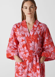 Birds Of Paradise Kimono Gown Red/Multi