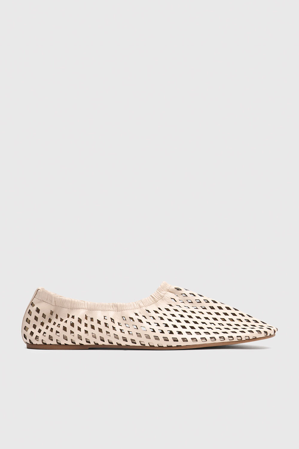 Ivory Lasercut Ballet Pump