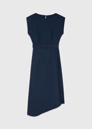 Pleat Detail Asymmetric Dress