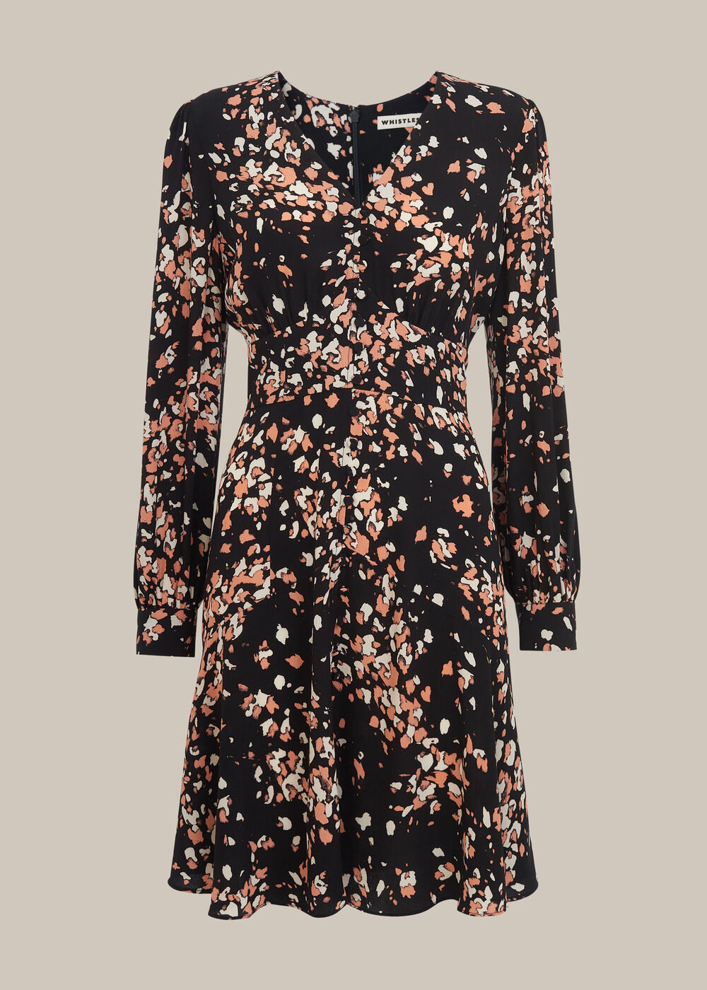 Mottled Animal Button Dress Pink/Multi