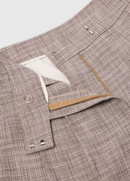 Check Pleat Wide Leg Trouser