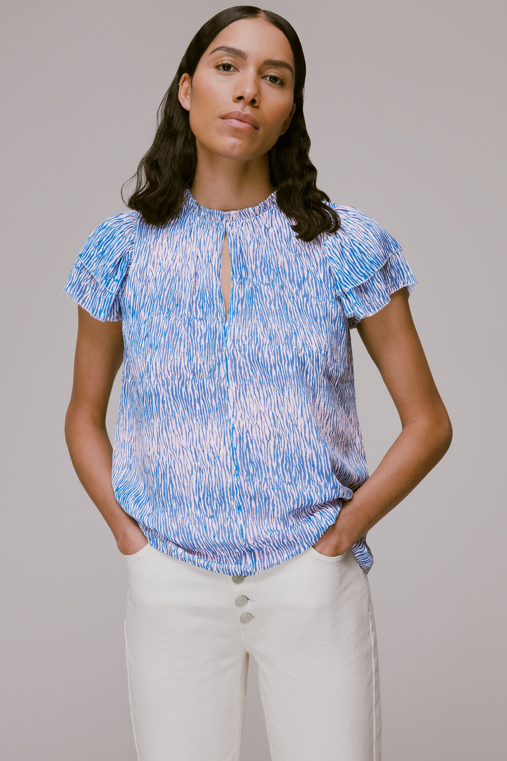 Multicolour Tiger Dobby Blouse