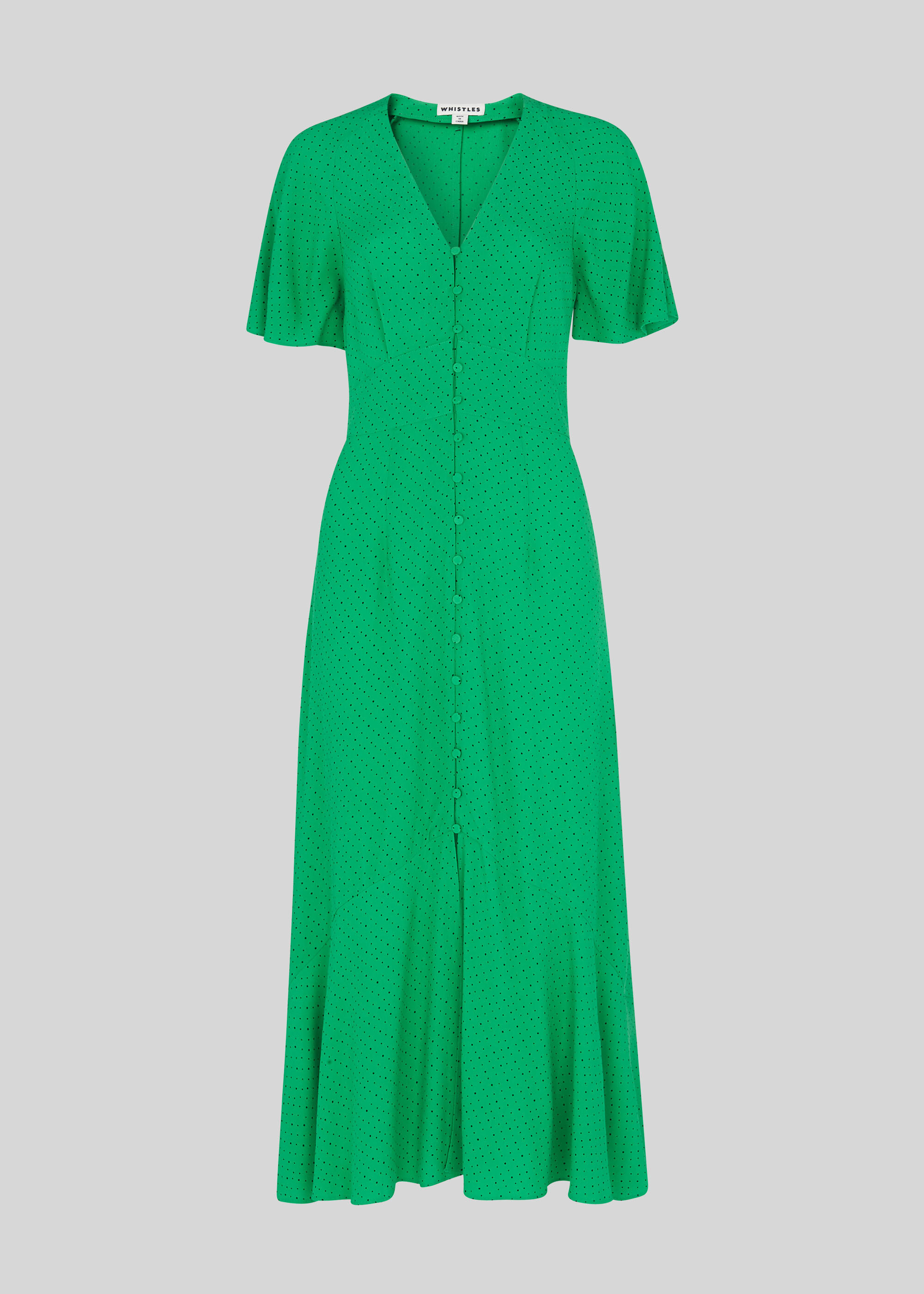 Whistles green shop spot dress