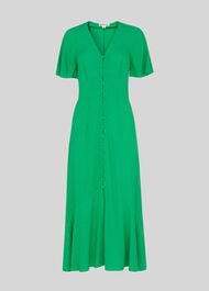 Micro Spot Button Dress Green/Multi