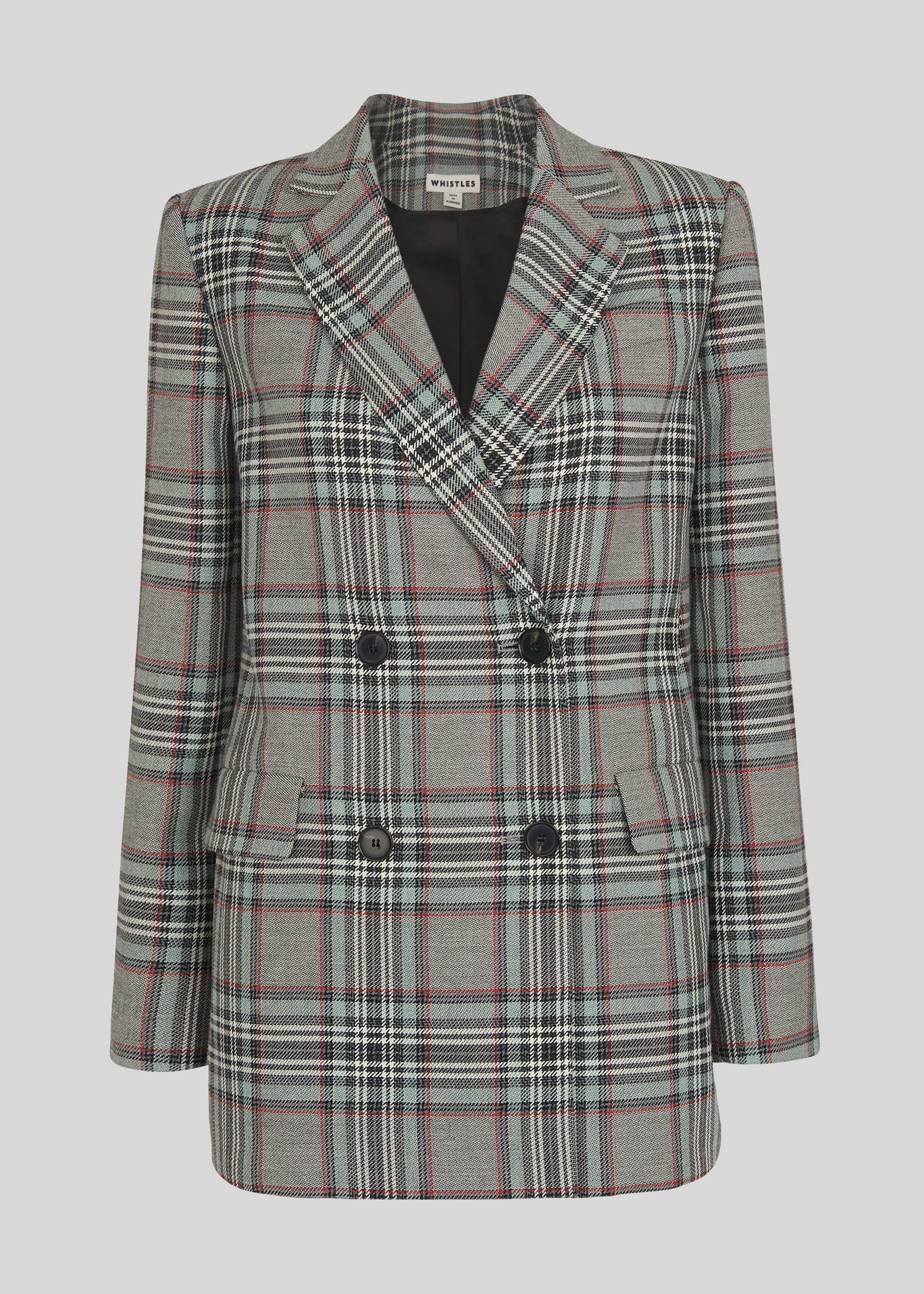 Whistles check cheap double breasted blazer