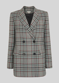 Check Double Breasted Blazer Grey/Multi