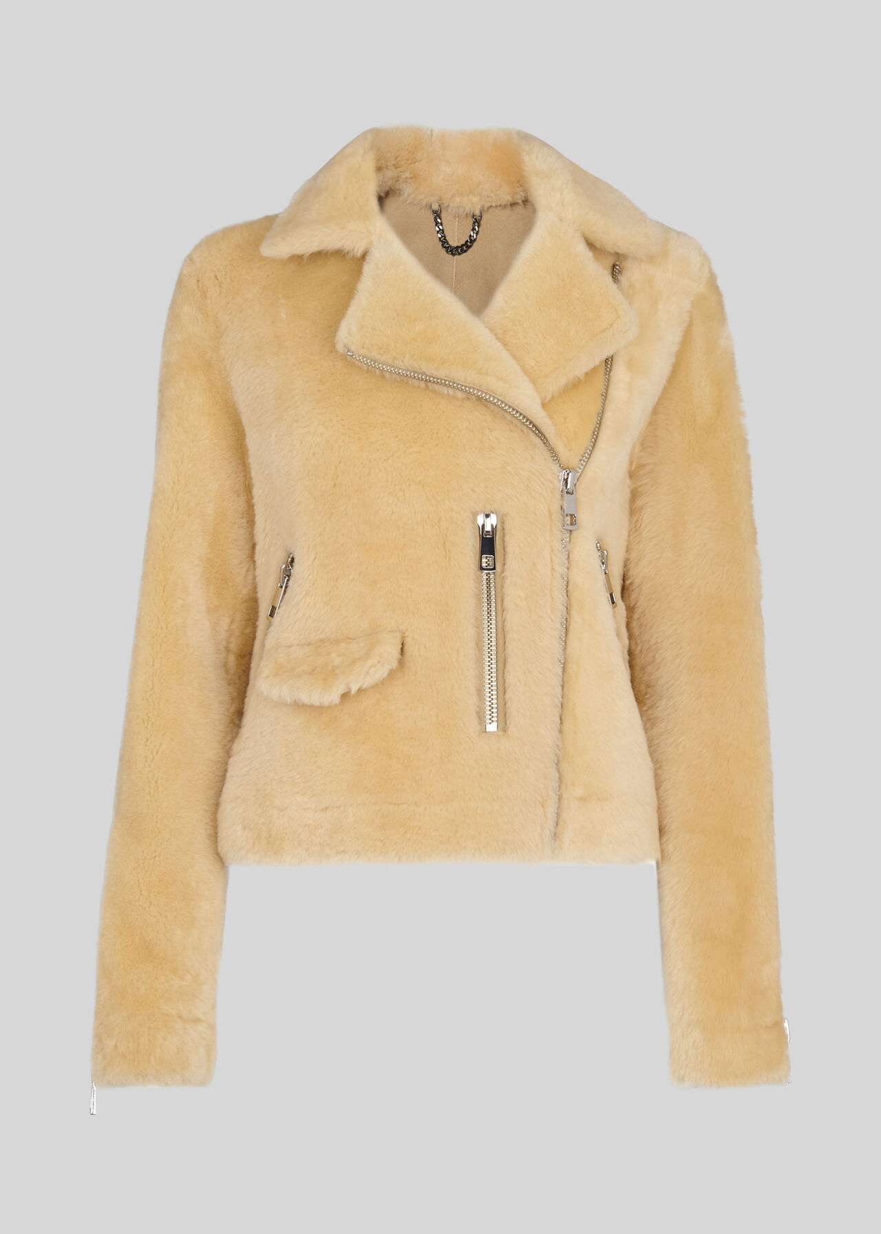 Shearling Agnes Biker Ivory