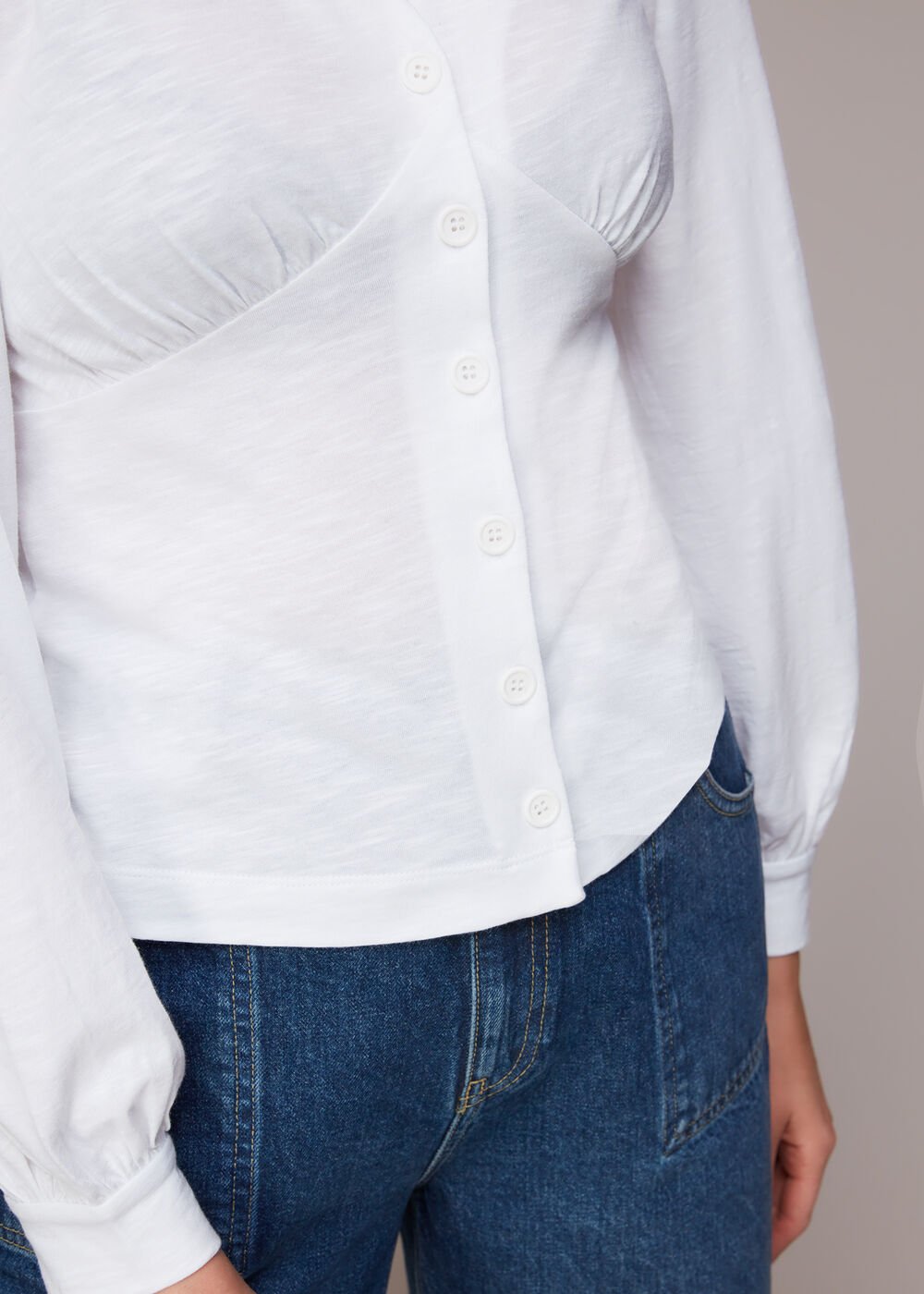Amber V neck Button Top